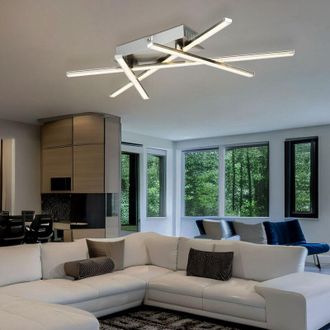 Globo Lighting Faretto led da soffitto lampada da soffitto design 4 aste glitter lamina nichel illuminazione soggiorno