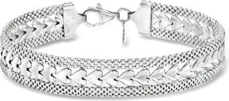 Ross-Simons Italian Sterling Silver Heart-Motif Bracelet