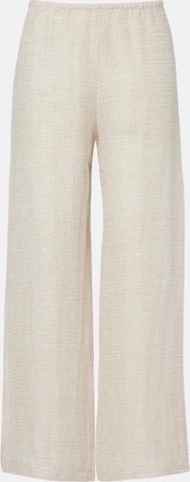 Leset Stella sequined linen-blend wide-leg pants