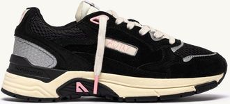 Autry CHANGBIN X AUTRY HYPERWAY SNEAKERS IN BLACK AND PINK MESH AND SUEDE
