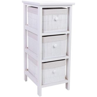 Wanderlust Deco Cajonera De Madera Con 3 Cajones De Bambu Forrados 26x32x63