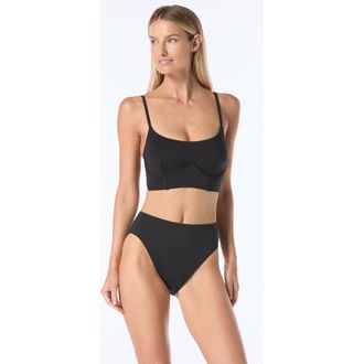 Vince Camuto Corset Bra Swim Top in Black at Nordstrom, Size X-Small