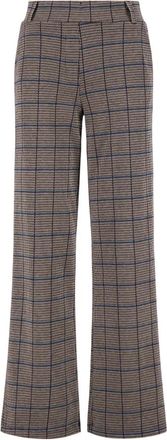 Zusss Broeken, Dames, Bruin, XL, Polyester, Geruite Flared Broek