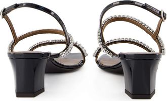 Giuseppe Zanotti Womens Valentiine Crystal 45 Sandals - Giuseppe Zanotti Leather Black Calfskin Shoes