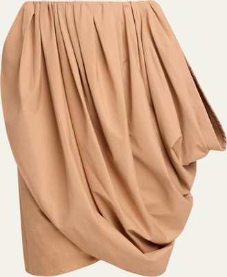 Chlo&eacute; Draped Cotton Knee-Length Skirt