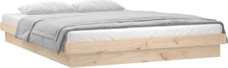 vidaXL LED Bed Frame without Mattress 140x190 cm Solid Wood vidaXL