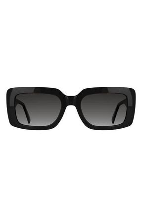 Kendra Scott Dira 55mm Rectangular Sunglasses in Black at Nordstrom