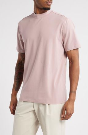 Open Edit Mock Neck T-Shirt in Pink Timber at Nordstrom, Size X-Large