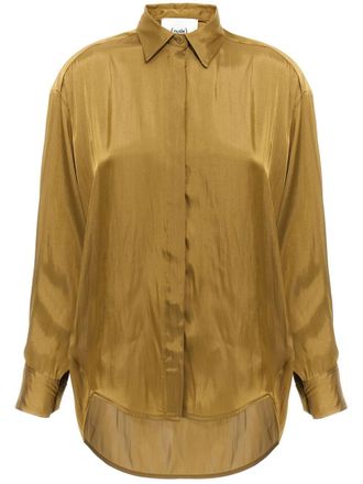 Nude satin shirt - Gold