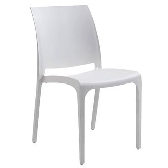 Dmora Sillas De Jard&iacute;n Tambora, Silla De Jardin, Asiento Exterior Multiusos, Banco De Jard&iacute;n, Made In Italy, 54x46 H80 Cm, Blanco - Dmora