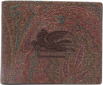 Etro Pagaso-motif printed wallet - men - Cotton/Polyester/Polyester - One Size - Brown
