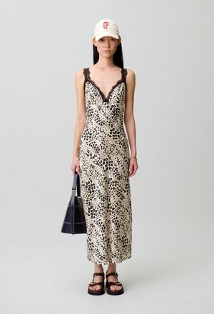 Claudie Pierlot Satin animal print dress