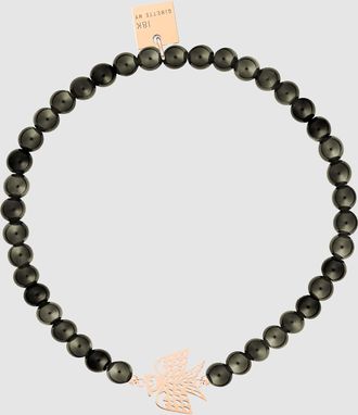 Ginette NY Bracelet Georgia Perles Obsidienne Or Rose