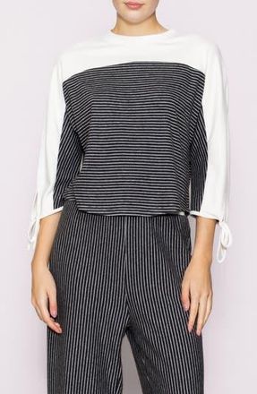 Melloday Stripe Knit Top in Dark Grey/Ivory at Nordstrom Rack, Size X-Small