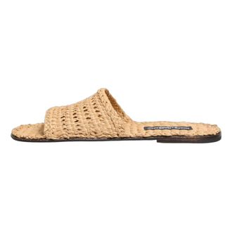 Dolce & Gabbana Sliders, female, Beige, Size: 14 US Raffia Slides