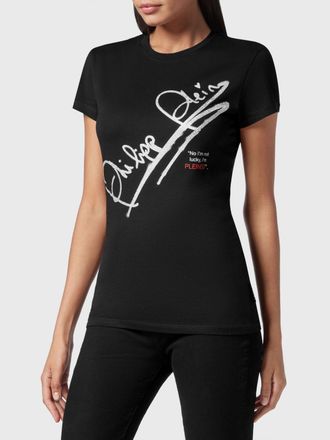 Philipp Plein T-shirt slim fit in jersey con stampa logo a contrasto