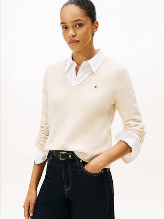 Tommy Hilfiger V-Neck Soft Wool Jumper