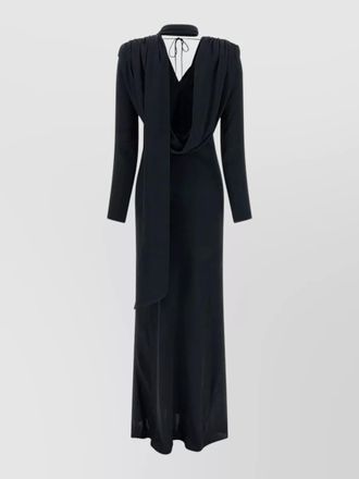 Rotate draped neck tie back maxi dress