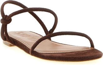 Staud Womens Brown Cowhide Flat Sandals