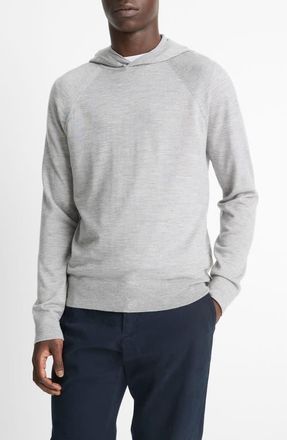 Vince Wool & Cashmere Hooded Sweater in Heather Grey at Nordstrom, Size Xx-Large