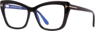 Tom Ford FT5826-B 001 Shiny Black/Clear Blue Light Block 55mm