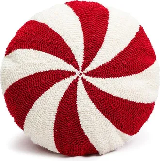 OEM Coj&iacute;n Navidad - Dise&ntilde;o Dulce Redondo - 38 X 38 Cm - Blanco Y Rojo - Decoraci&oacute;n Invernal - Para Sof&aacute; Cama Silla - 1 Unidad