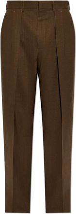 Tom Ford Wollen Pantalon met Vouw - Heren - Nette broeken - Bruin - L - Wol - Broeken