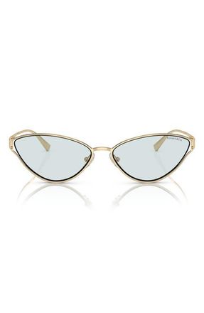 Tiffany & Co. 61mm Cat Eye Sunglasses in Pale Gold /Photo Azure at Nordstrom