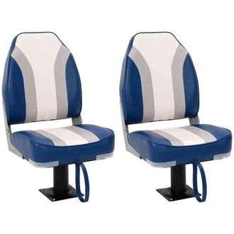 vidaXL Sillas Plegables Para Barco Con Respaldo Alto 2 Unidades Vidaxl