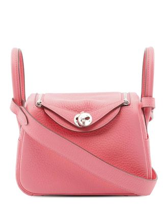 Herm&egrave;s 2024 Mini Taurillon Clemence Lindy 26 satchel - women - Calf Leather - One Size - Pink