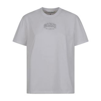 Ganni T-Shirts, female, White, Size: M Essential T-shirt