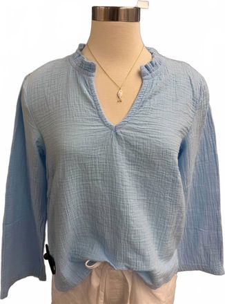 bobi Womens Bell Sleeve Shell Top In Lake