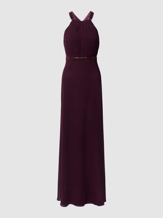 Vera Mont Damen Abendkleid mit Paillettenbesatz in Bordeaux, Gr&ouml;&szlig;e 42