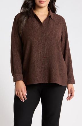Eileen Fisher Classic Collar Easy Shirt in Trufl at Nordstrom, Size 1X