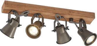 Lindby Foco Hal&oacute;geno grandesa En Marr&oacute;n De Madera - Lindby