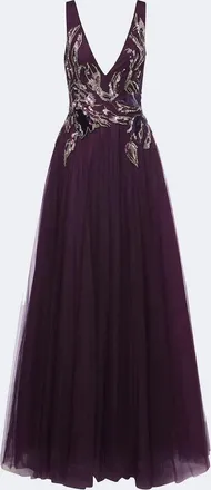 Costarellos Vianna embellished tulle gown