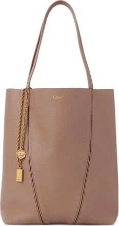 Chloé Borsa tote Spin media in pelle con catena - Rosa