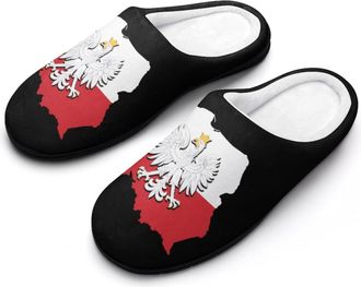 Generic Poland Map Polish Flag Polska Mens Slippers House Slipper Anti-skid Sole Indoor Shoes Outdoor Comfort Cotton