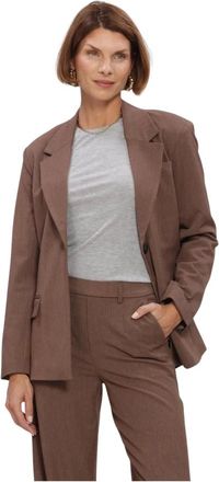 Object Object, Jassen, Dames, Bruin, XL, Leer, Objlisa LO Blazer Noos