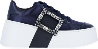 Roger Vivier Blue Viv Skate Crystal Buckle Platform Sneakers