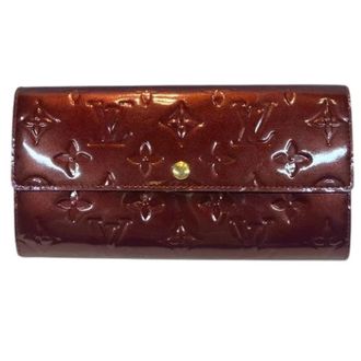 Louis Vuitton Pre-owned Wallets, female, Red, Size: ONE SIZE Pre-owned Portefeuille Sarah Vernis Long Wallet
