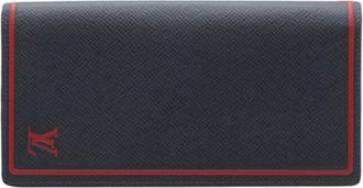 Louis Vuitton Taiga Blue Red Color Leather Long Wallet (Bi-Fold) (Pre-Owned)