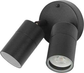 Forlight Forlight Pixa - Aplique De Pared Exterior Con 2 Focos Orientables Gu10. Focos Para Jard&iacute;n Y Terraza Ip44. Color Negro