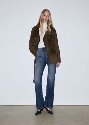 Mango Jeans a zampa a vita media blu scuro - Donna - 36 - MANGO