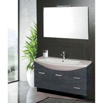 Mazzoni Mobile da Bagno Sospeso 108cm Mazzoni Manhattan Antracite