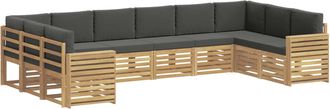 vidaXL Conjunto De Sof&aacute;s De Exterior 10 Uds. Blanco Y Antracita Vidaxl
