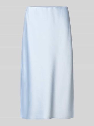 Calvin Klein Midirock aus Satin mit Seitenschlitzen in Eisblau, Gr&ouml;&szlig;e XL