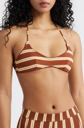 Damson Madder Trudi Reversible Bikini Top in Brown Multi at Nordstrom, Size 14 Us