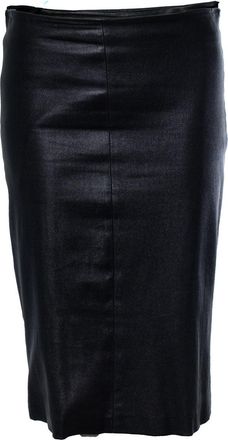 The Row leather midi skirt with zipper
