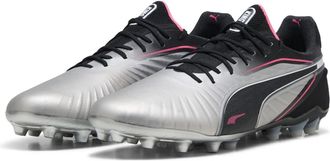 Puma Heren King Ultimate Stevige Grond Voetbalschoenen (Zilver)